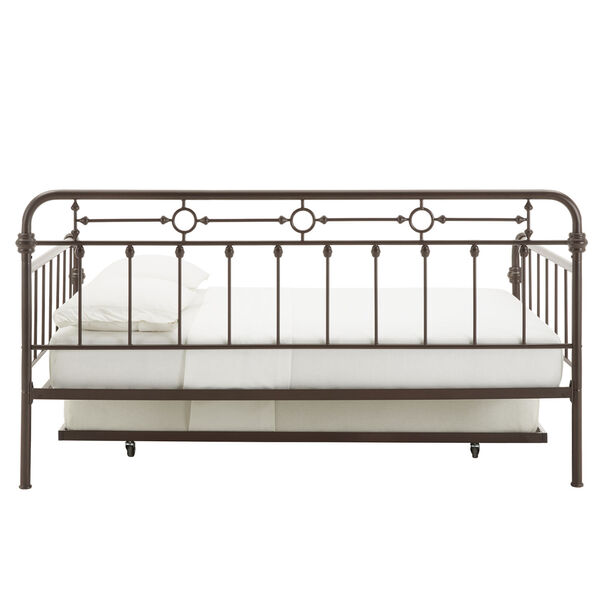 Elliot Antique Dark Bronze Metal Full Daybed with Trundle Bed, image 6